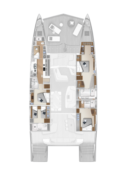 LAGOON SEVENTY 8 - 4 CABIN GALLY DOWN FORWARD LAGOON SEVENTY 8 - 4 CABIN GALLY DOWN FORWARD
