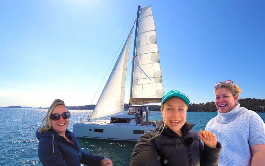 Three Girls Sailing Offshore onboard Lagoon 42