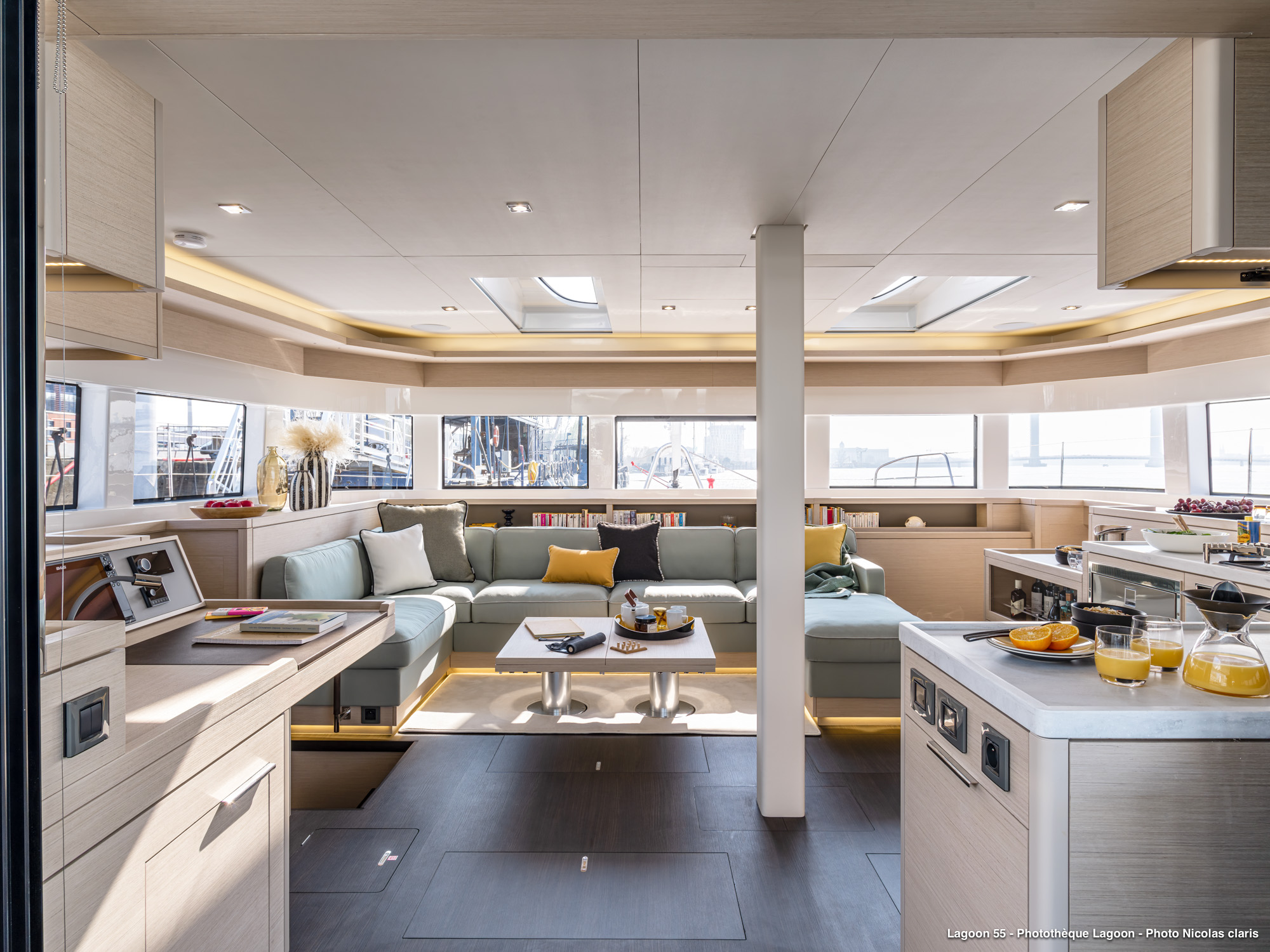 Lagoon55_Lagoon Lagoon_catamaran_storage_planning_tips_galley_saloon